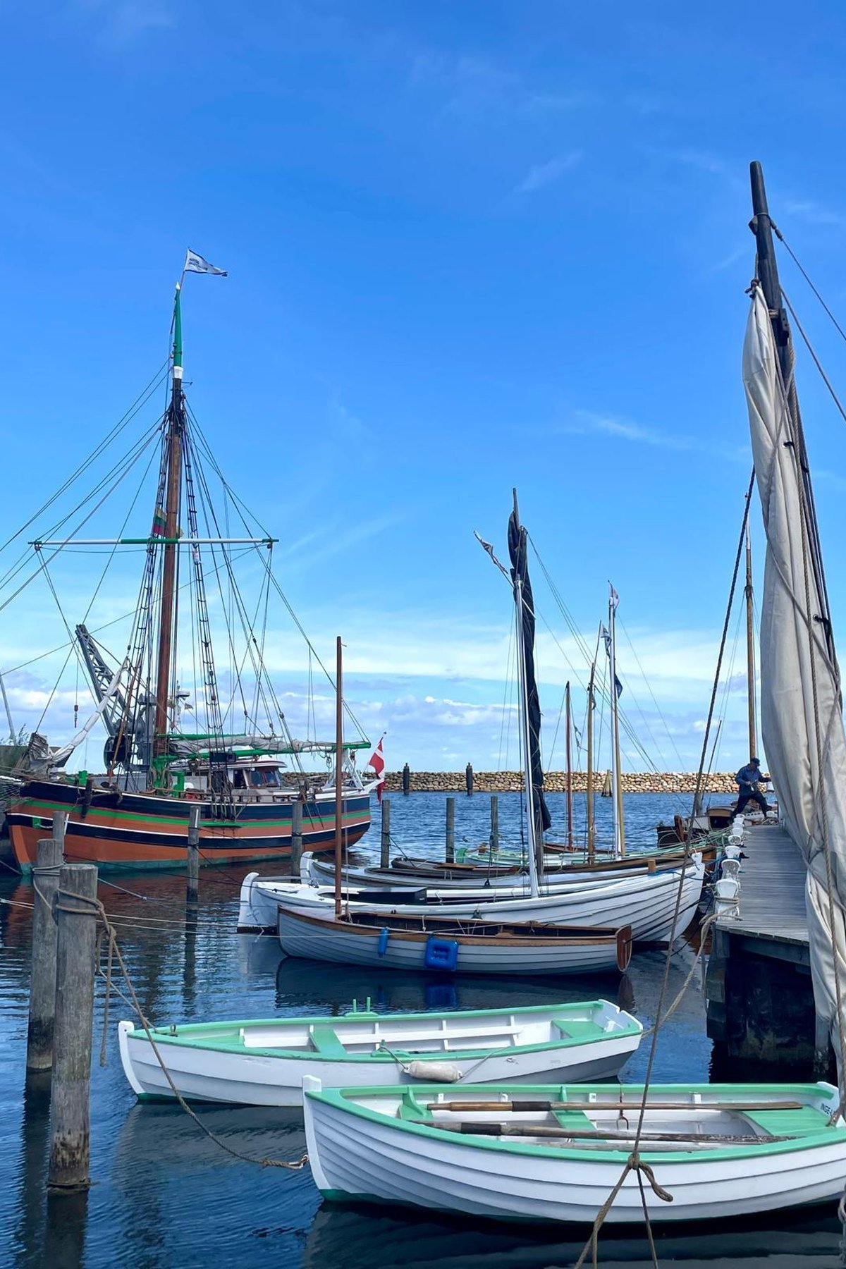 Hafen von Marstal mit historischen Segelbooten